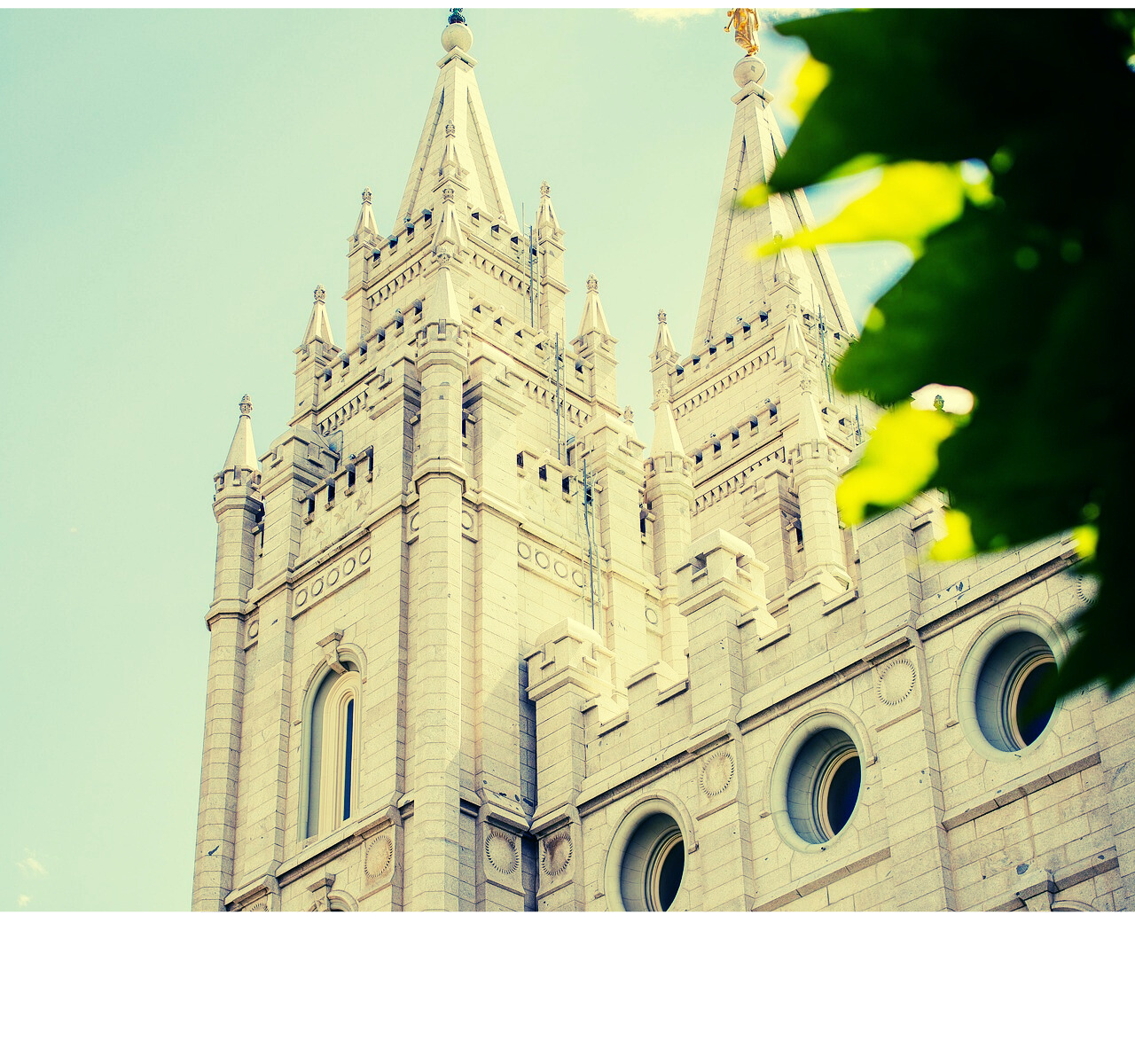 Spires of the Mormon Temple in Salt Lake City, Utah